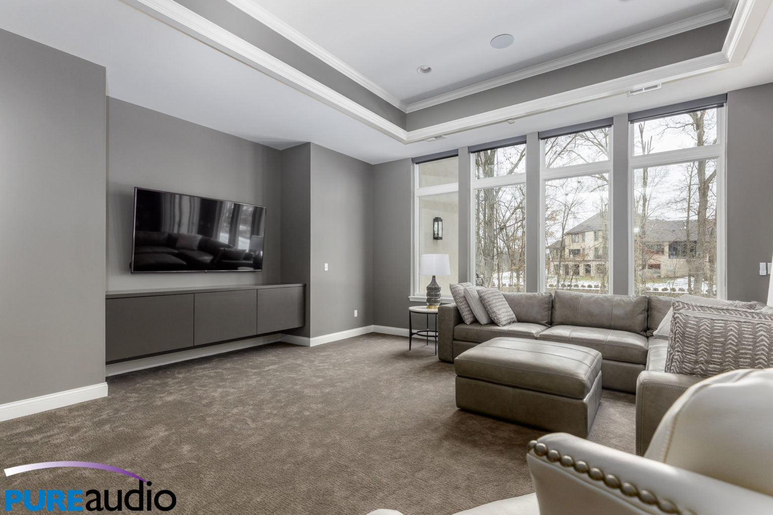 Wall Mounted TVs, In Ceiling Speakers and Outdoor Kitchen TV in